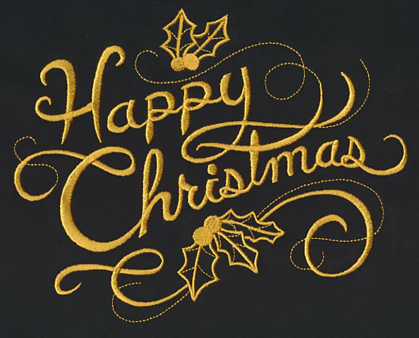 Filigree Happy Christmas (Goldwork) - Image 2