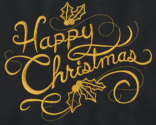 Filigree Happy Christmas (Goldwork) - Image 3