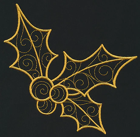 Filigree Holly and Berries (Goldwork) - Image 3