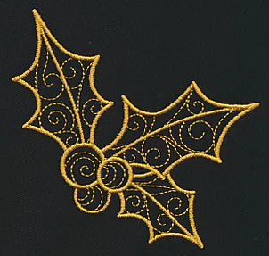 Filigree Holly and Berries (Goldwork) - Image 5