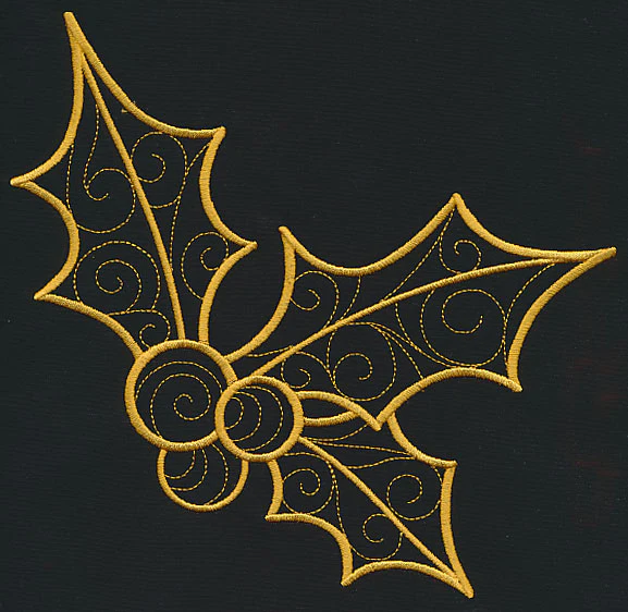 Filigree Holly and Berries (Goldwork) - Image 6