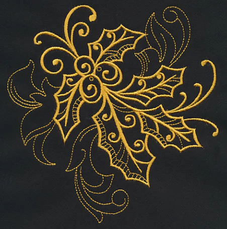 Filigree Holly (Goldwork) - Image 3