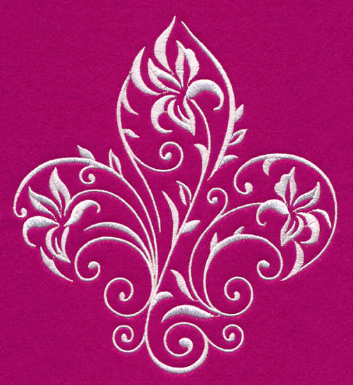 Filigree Iris Fleur De Lis (Whitework) - Image 2