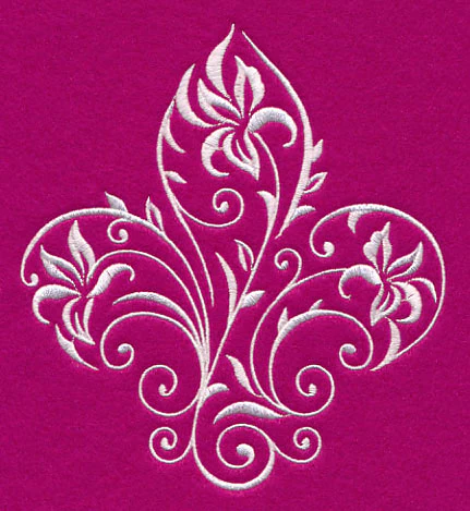 Filigree Iris Fleur De Lis (Whitework) - Image 3