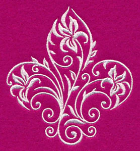 Filigree Iris Fleur De Lis (Whitework) - Image 5