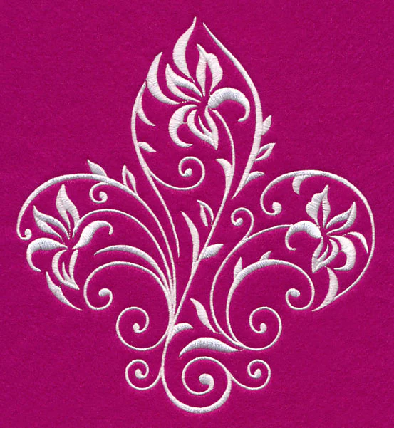 Filigree Iris Fleur De Lis (Whitework) - Image 6