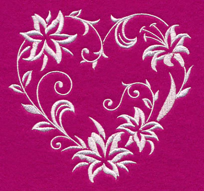 Filigree Lily Heart (Whitework) - Image 4