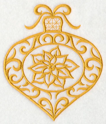 Filigree Ornament with Poinsettia - Image 2