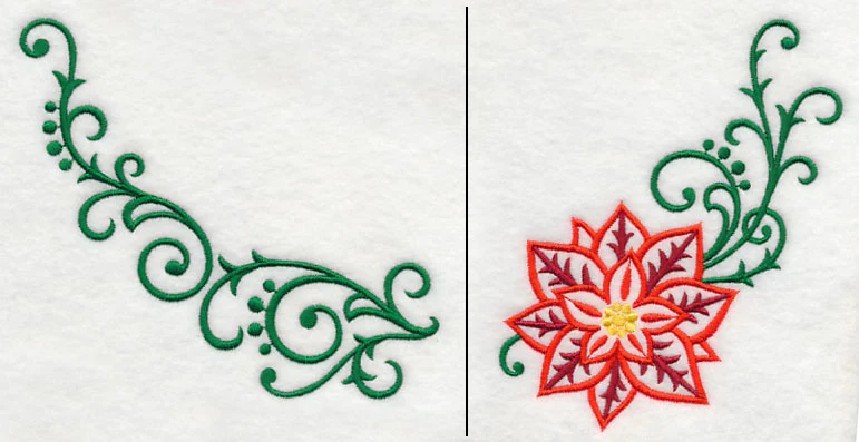 Filigree Poinsettia Neckline (Crewneck) (Split)