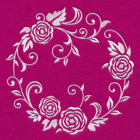 Filigree Rose Wreath (Whitework) - Image 2