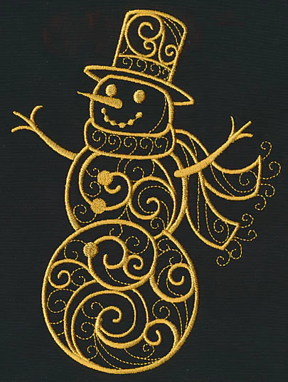 Filigree Snowman (Goldwork) - Image 3