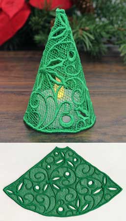 Filigree Tree with Holly and Berries (Lace) - Image 4