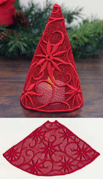 Filigree Tree with Poinsettias (Lace) - Image 2