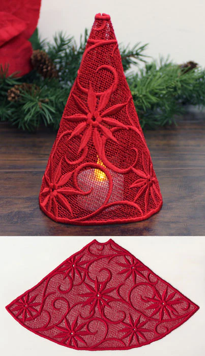 Filigree Tree with Poinsettias (Lace) - Image 5