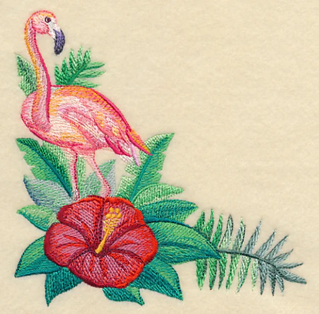 Flamingo and Hibiscus Corner in Watercolor - Image 4