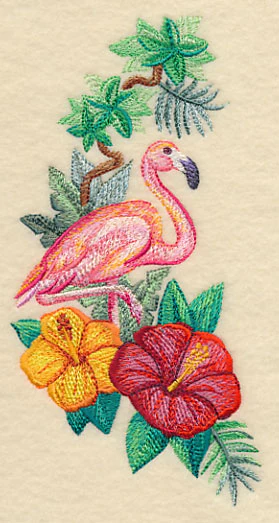 Flamingo and Hibiscus Spray in Watercolor - Image 4