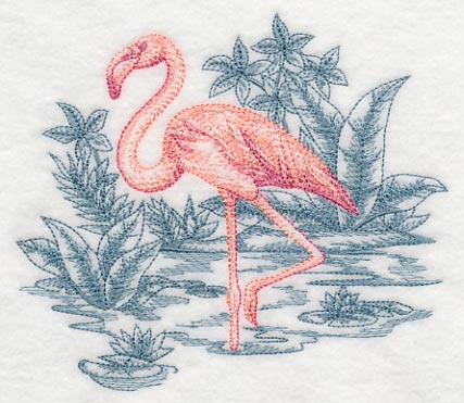 Flamingo Scene (Toile) - Image 3