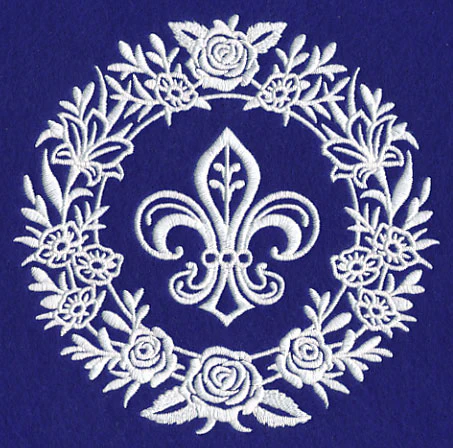 Fleur De Lis Medallion (Whitework) - Image 3