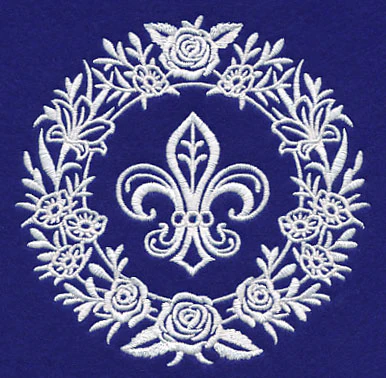 Fleur De Lis Medallion (Whitework) - Image 4