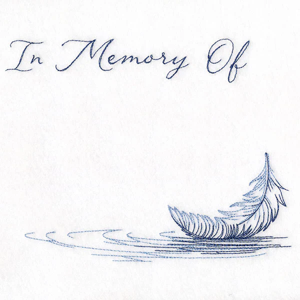 Floating Feather Memorial Quilt Label - Image 4