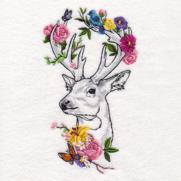 Floral Deer Portrait - Image 3