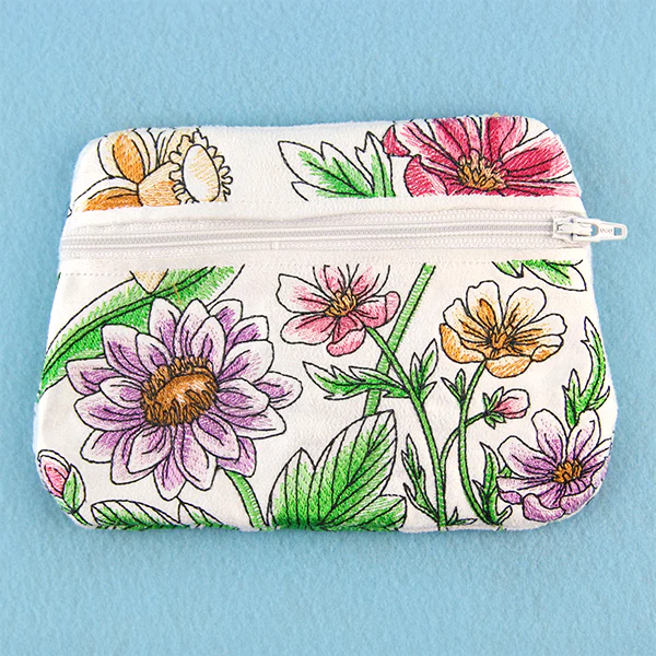Floral Flair Zipper Pouch (In-the-Hoop) - Image 5