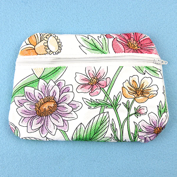 Floral Flair Zipper Pouch (In-the-Hoop) - Image 7
