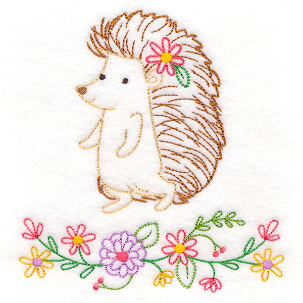 Floral Woodland Friends - Hedgehog (Vintage) - Image 2