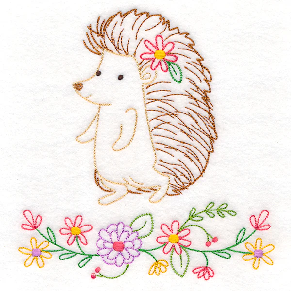 Floral Woodland Friends - Hedgehog (Vintage) - Image 4