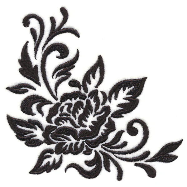 Flourishing Blooms Corner (Blackwork) - Image 3