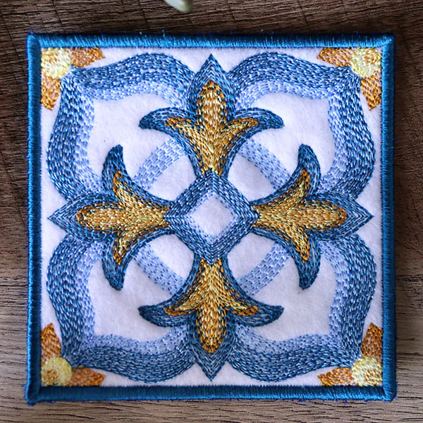 Flourishing Color Theory Square Coaster (In-the-Hoop) - Image 3
