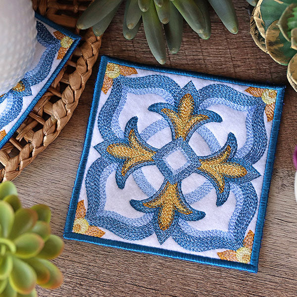 Flourishing Color Theory Square Coaster (In-the-Hoop) - Image 6