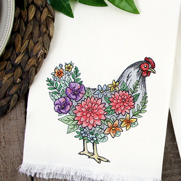 Flourishing Hen in Flowers - Image 8