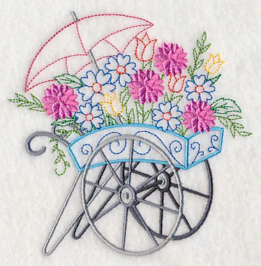 Flower Cart with Dahlias - Image 3