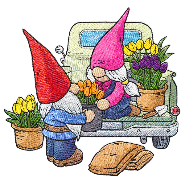 Flower Market Gnome Retro Truck - Image 4