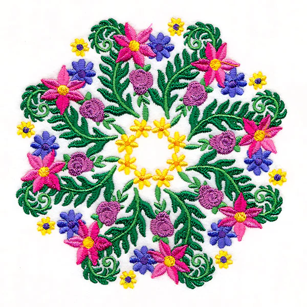Flowers and Ferns Kaleidoscope Circle - Image 4