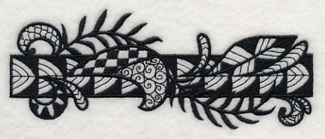 Flowers and Leaves Border (Blackwork) - Image 4