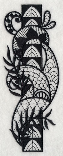 Flowers and Leaves Vertical Border (Blackwork) - Image 4
