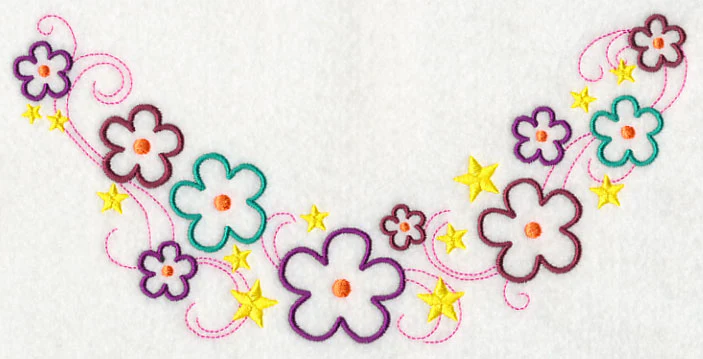 Flowers and Stars Neckline (V-Neck) - Image 4