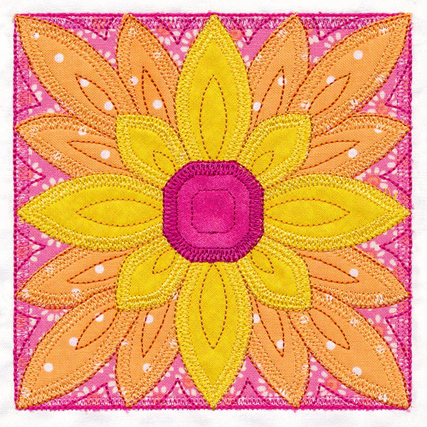 Flowers in Bloom Quilt Block 1 (In-the-Hoop) - Image 10