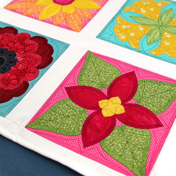 Flowers in Bloom Quilt Block 2 (In-the-Hoop) - Image 2