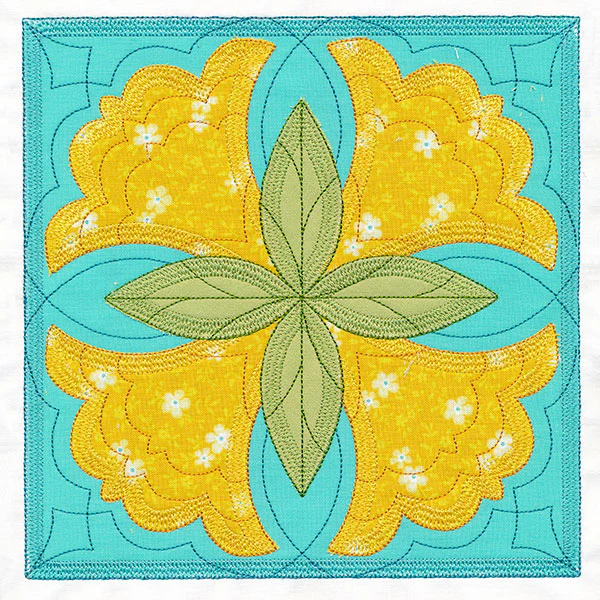 Flowers in Bloom Quilt Block 2 (In-the-Hoop) - Image 9