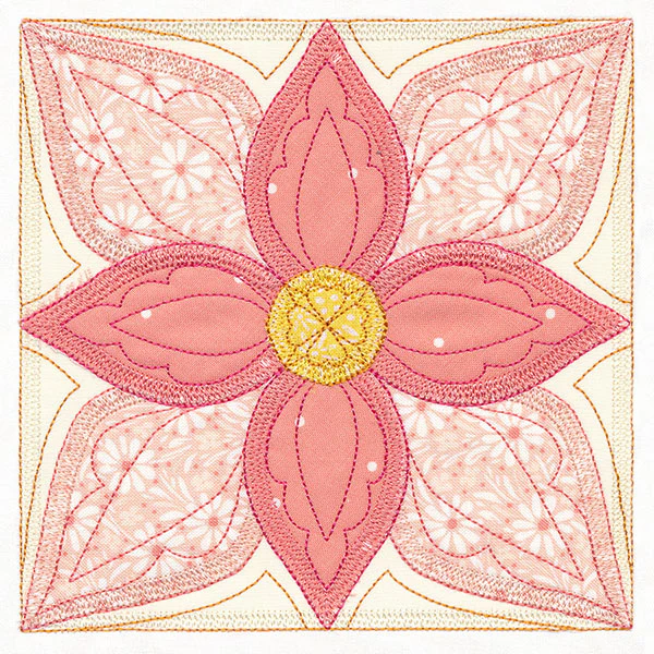 Flowers in Bloom Quilt Block 3 (In-the-Hoop) - Image 3