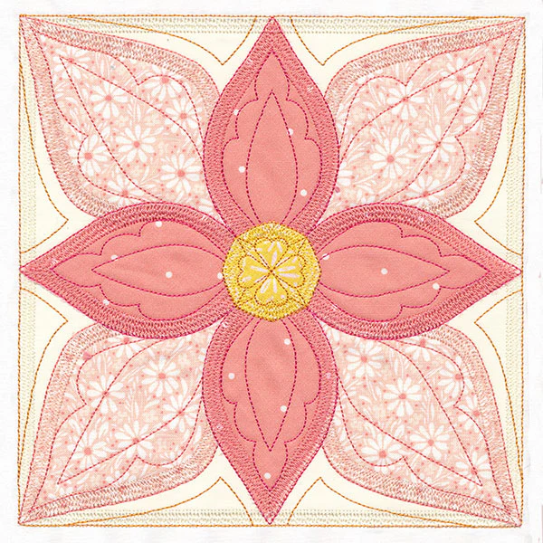 Flowers in Bloom Quilt Block 3 (In-the-Hoop) - Image 5