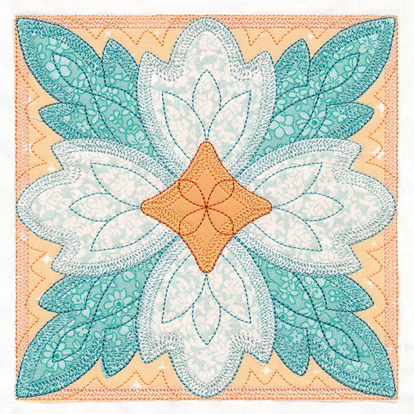 Flowers in Bloom Quilt Block 4 (In-the-Hoop) - Image 3
