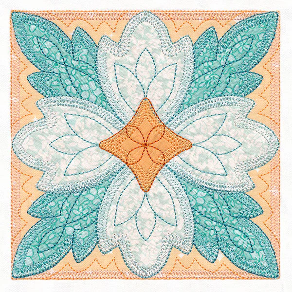 Flowers in Bloom Quilt Block 4 (In-the-Hoop) - Image 4