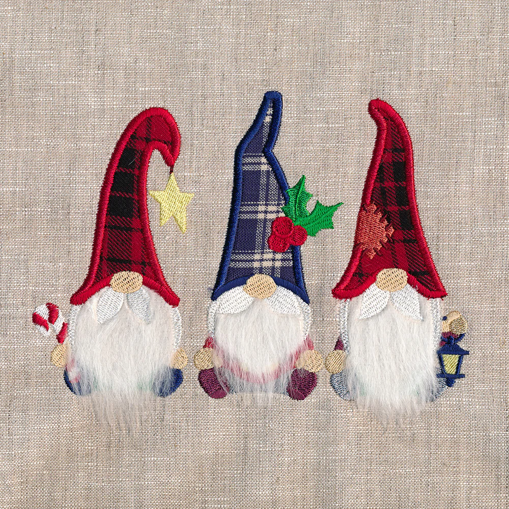 Fluffy Christmas Gnome Trio (Applique) - Image 4