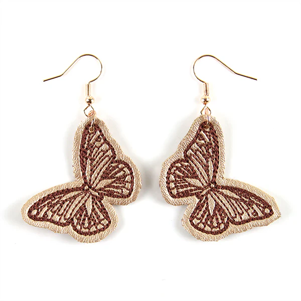 Fluttering Butterfly Leather Earrings (In-the-Hoop) - Image 2