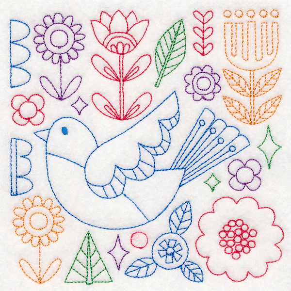 Folk Art Animal Square - Bird (Vintage) - Image 4