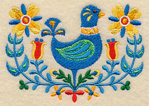 Folk Art Bird in Flowers - Image 5